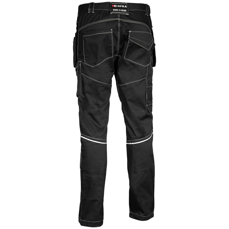 Arbeitshose LEMNO | 250 g/m² | ergonomisch | Stretch-Einsätze | Abnehmbare Nageltaschen | Cofra