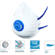 FFP2/V D Atemschutzmaske Mandil SL | Cool Down+ Ventil | Ekastu Safety