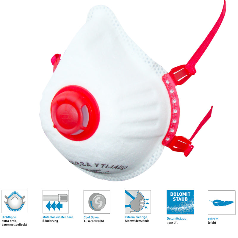 FFP3/V D Atemschutzmaske Mandil SL | Cool Down+ Ventil | Ekastu Safety