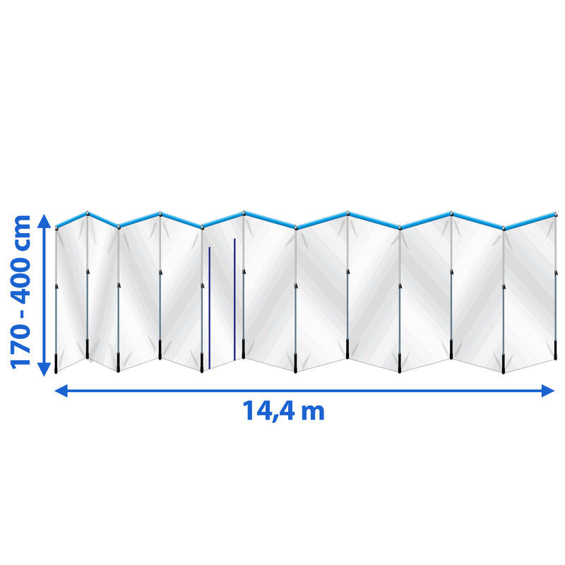 Staubschutzwand Masterkit | 14,4 m x 170 - 400 cm | modular erweiterbar | Curtain-Wall