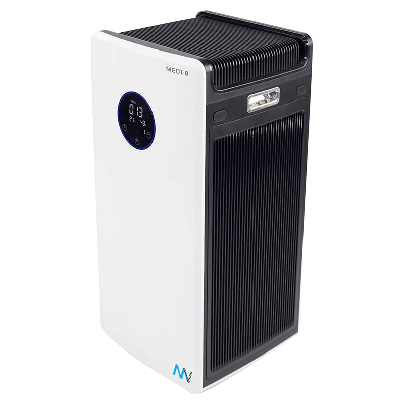 Luftreiniger MEDI 8 | für Viren, Bakterien, Pollen, Staub | 130 - 800 m³/h | HEPA-13 & UV-C | Maxvac