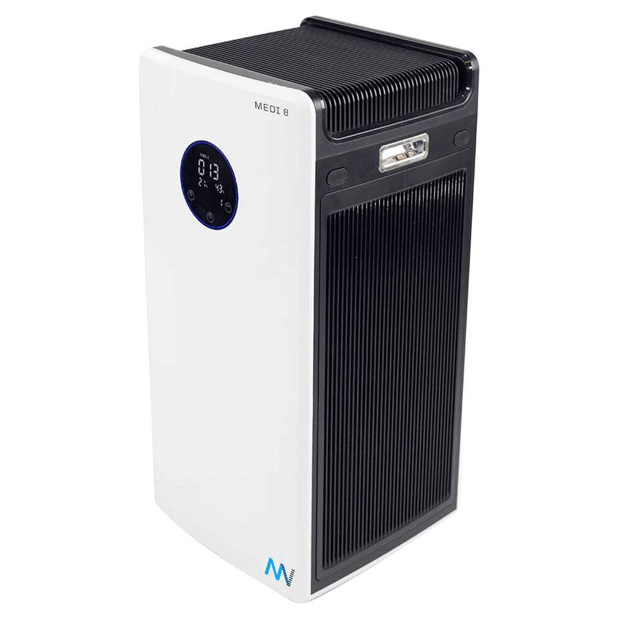 Luftreiniger MEDI 8 | für Viren, Bakterien, Pollen, Staub | 130 - 800 m³/h | HEPA-13 & UV-C | Maxvac