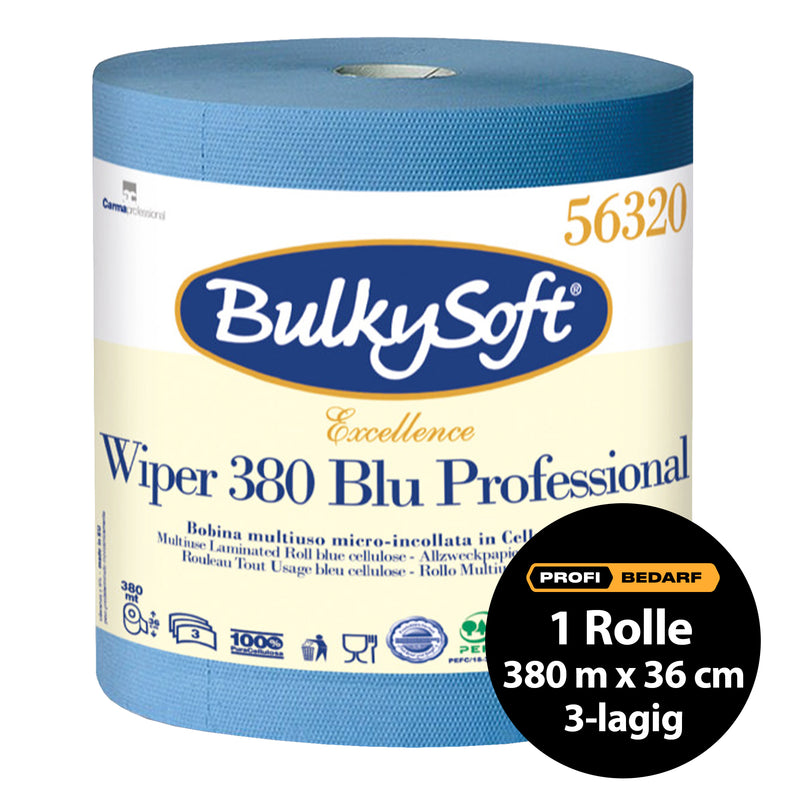 Jumbo-Papierreinigungsrolle | 380 m x 36 cm | 3-lagig | 100% Zellstoff | BulkySoft® Excellence