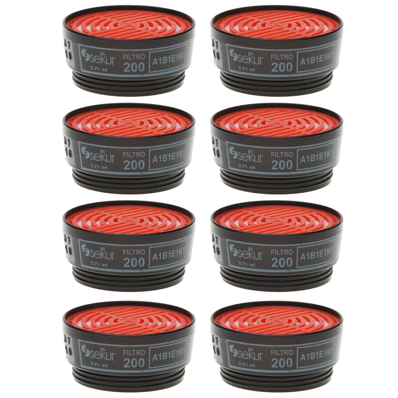 Kombifilter 200 A1 B1 E1 K1 für Halbmasken | Gase, Ammoniak, Schwefeldioxid | DIN EN 14387 | Ekastu Safety