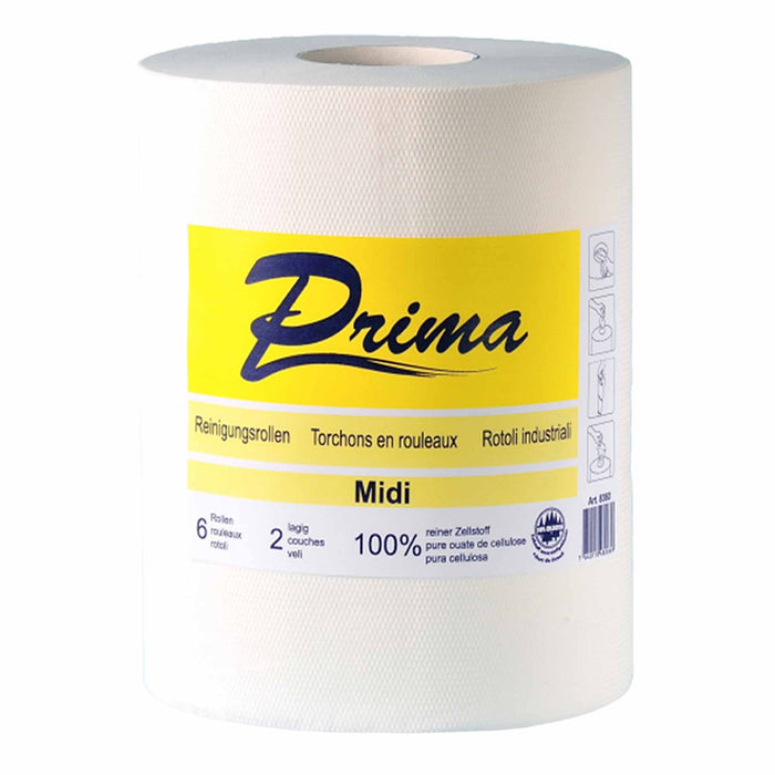 Midi-Reinigungsrolle Prima | 2-lagig | 162 m x 24 cm | 100% Zellstoff-Profibedarf Online-Shop