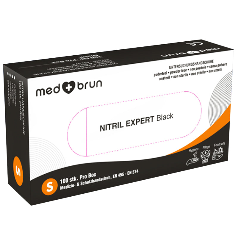 Nitril Einweghandschuhe Schwarz | latex- & puderfrei | Medbrun Expert