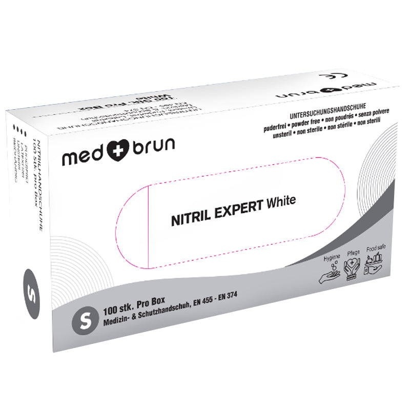Nitril Einweghandschuhe Weiss | latex- & puderfrei | Medbrun Expert