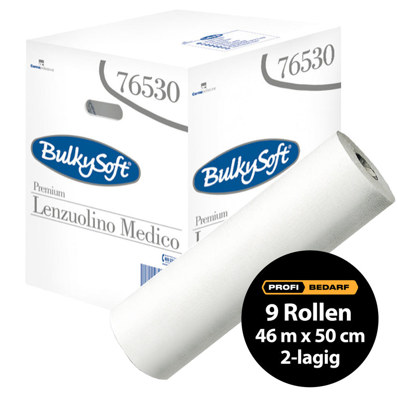 Ärzterollen | 46 m x 50 cm | 2-lagig | 100% Zellstoff | BulkySoft® Premium