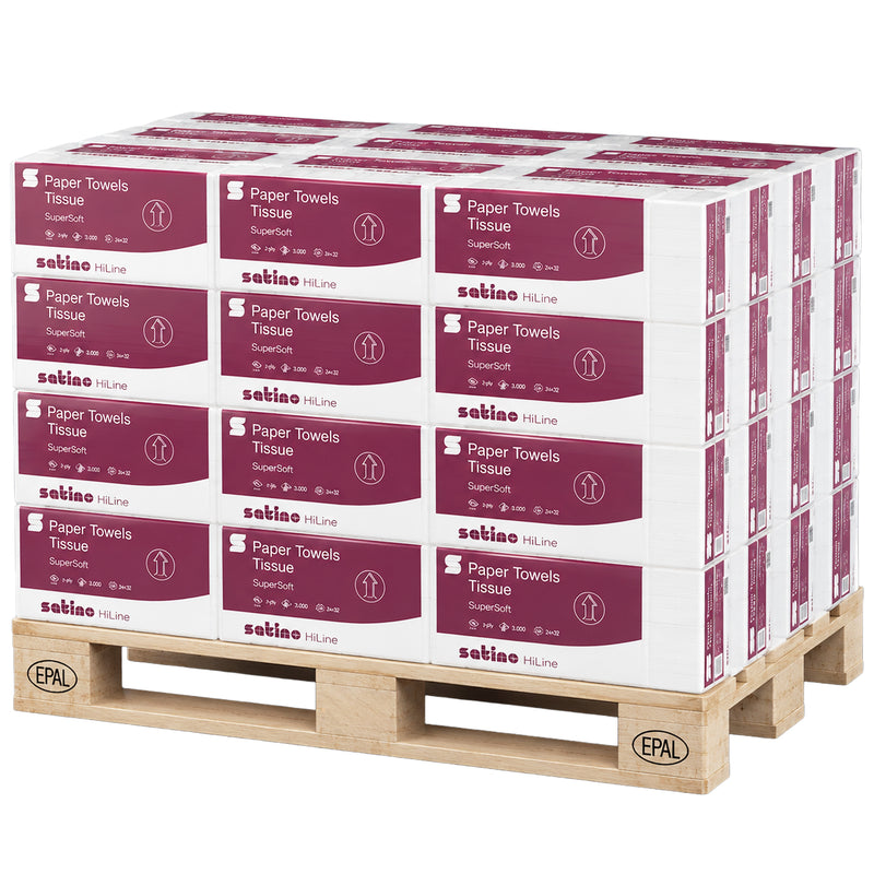 Papierhandtücher W-Falz | 2-lagig | 100% Zellstoff | EU Ecolabel & FSC | Satino HiLine 276600