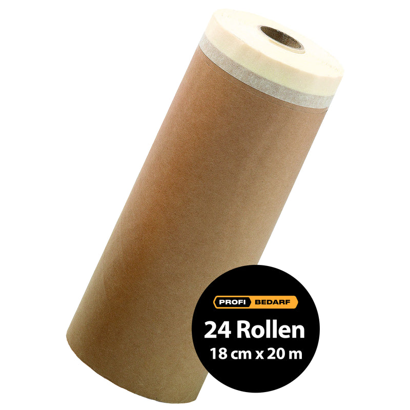 Abdeckpapier mit Papierklebeband | 35 g/m² | imprägniert | Taiga Blue Core