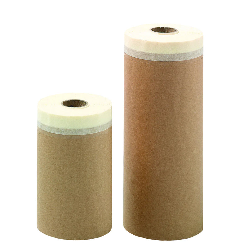 Abdeckpapier mit Papierklebeband | 35 g/m² | imprägniert | Taiga Blue Core