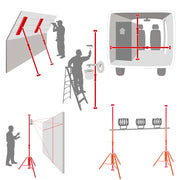 Profi Decken-Montagestütze | max. 450 kg | Teleskopstange | Piher
