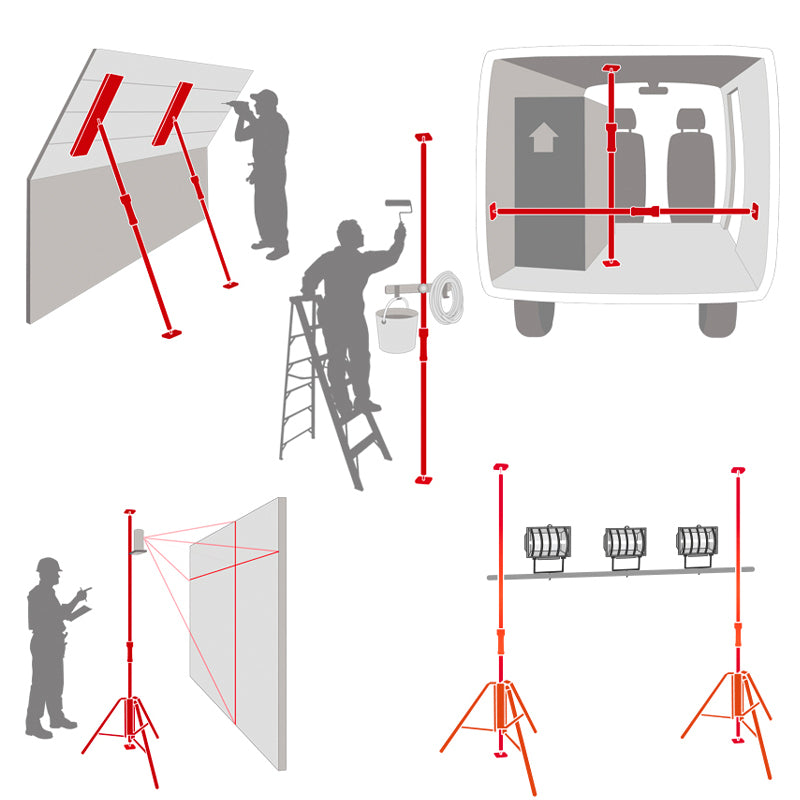 Profi Decken-Montagestütze | max. 450 kg | Teleskopstange | Piher