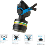 Halbmaske Polimask 330 | Rundgewinde | DIN EN 140 | Ekastu Safety
