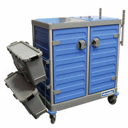 System-Reinigungswagen H | 2 x 20 L | 120 L Abfalleinheit | abschliessbar | Mopp-Stütze | Doppel-Stielhalter | Cleanfix