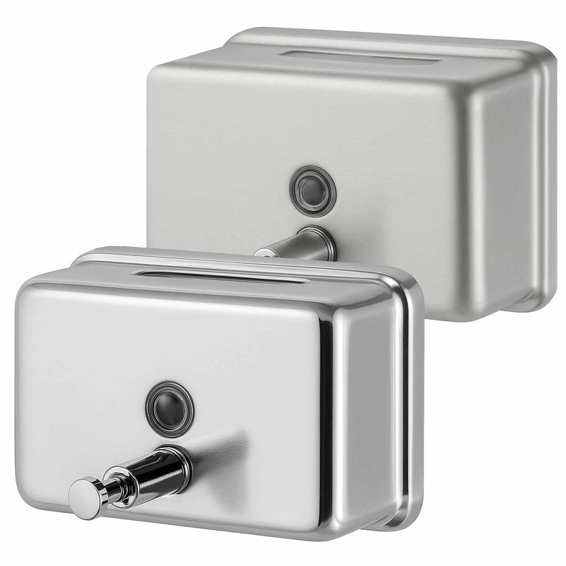 Flüssigseifenspender Edelstahl | 1200 ml | mit Druckknopf | Mediclinics DJ0112