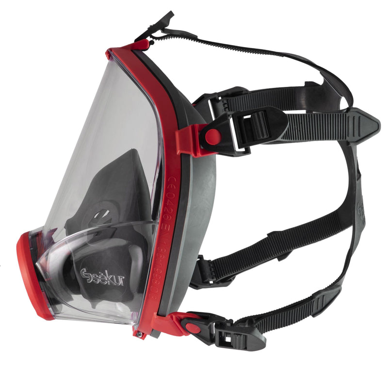 Vollmaske C 701 Rot | Klasse 3 | Rundgewinde DIN EN 148-1 | DIN EN 136 | Ekastu Safety