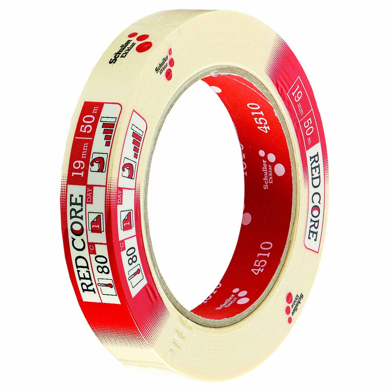 Krepp-Abdeckband Folienshrink | 125 µm | 50 m | bis +90 °C | imprägniert | Schuller Eh`klar Red Core