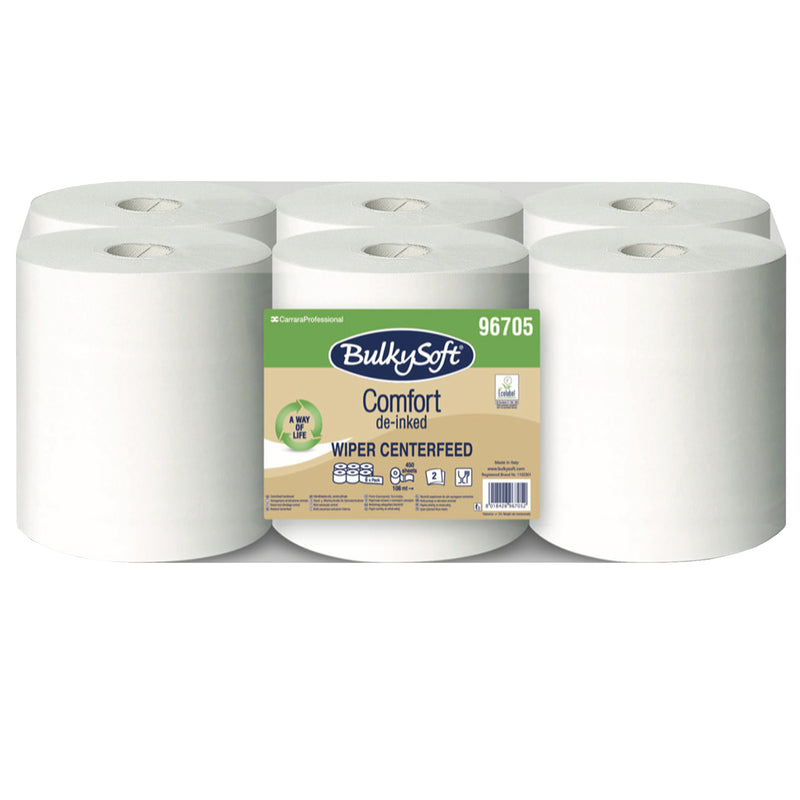 Midi-Papierreinigungsrollen Comfort Recycling | 2-lagig | 108 m x 19 cm | de-inked | BulkySoft®