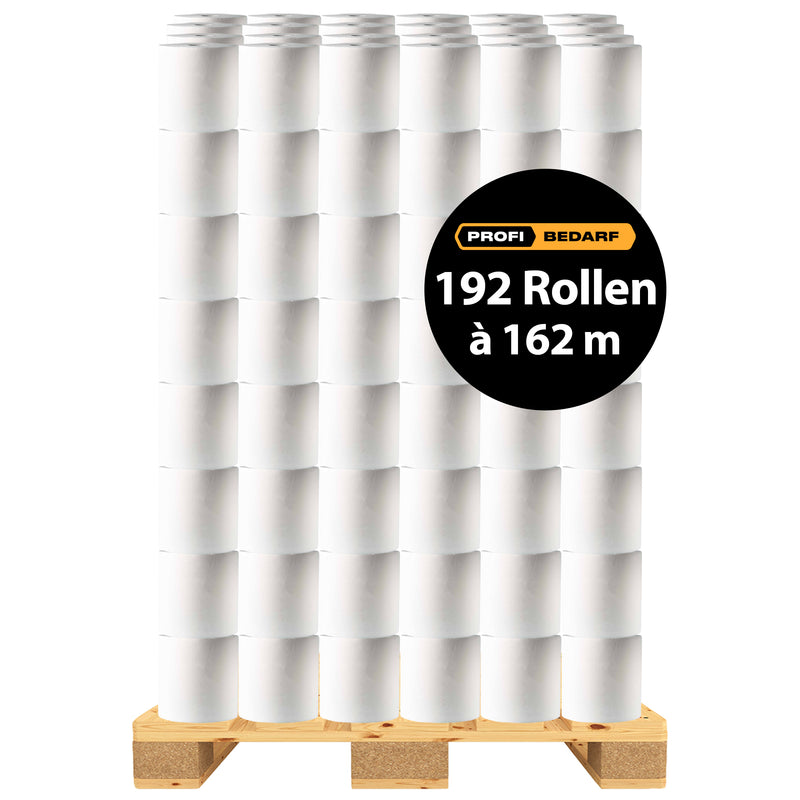 Palette | Midi Reinigungsrollen | 2-lagig | 162 m x 24 cm | 100% Zellstoff | 192 Rollen