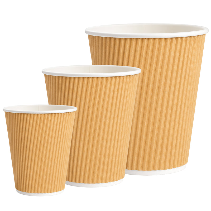 Kaffeebecher geriffelt | 2 dl, 3 dl, 4 dl | geruchs- & geschmacksneutral | PE-beschichtet