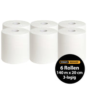 Papierhandtuchrollen | 3-lagig | 140 m x 20 cm | 100% Zellstoff