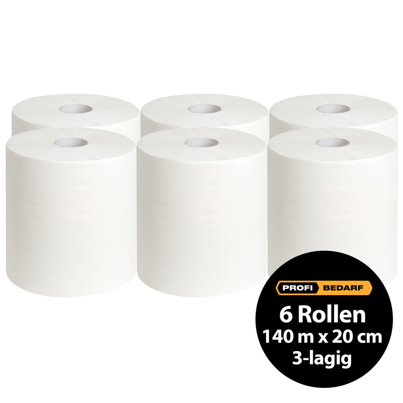 Papierhandtuchrollen | 3-lagig | 140 m x 20 cm | 100% Zellstoff