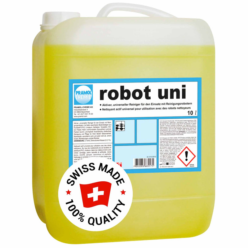 Reinigungsrobotermittel ROBOT-UNI | alle waschbaren Bodenbeläge | automatische Reinigung & Pflege | Pramol