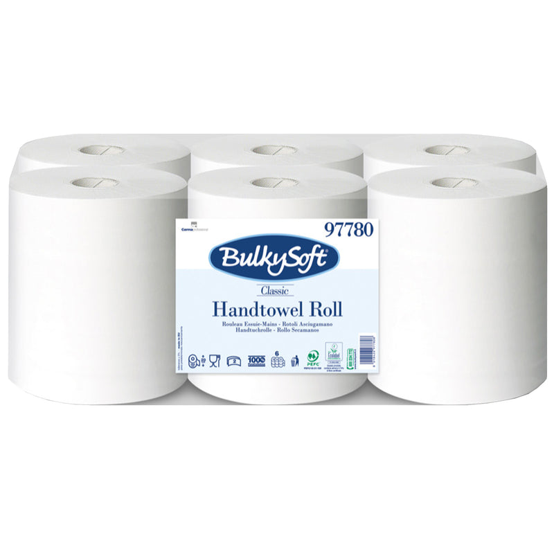 Papierhandtuchrollen | 250 m x 20 cm | 2-lagig | 100% Zellstoff | BulkySoft® Classic
