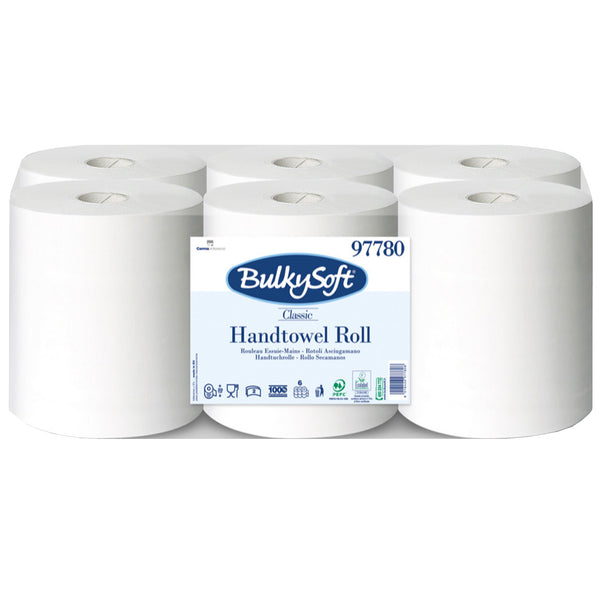 Papierhandtuchrollen | 250 m x 20 cm | 2-lagig | 100% Zellstoff | BulkySoft® Classic