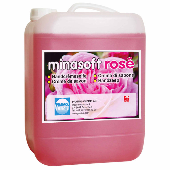 MINASOFT ROSE Flüssigseife | mild & pflegend | Rosenduft | Pramol