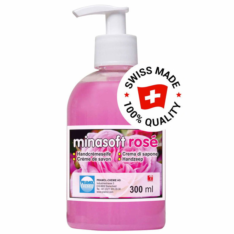 Flüssigseife MINASOFT ROSE | Rosen-Duft | mild & pflegend | pH-neutral | Pramol