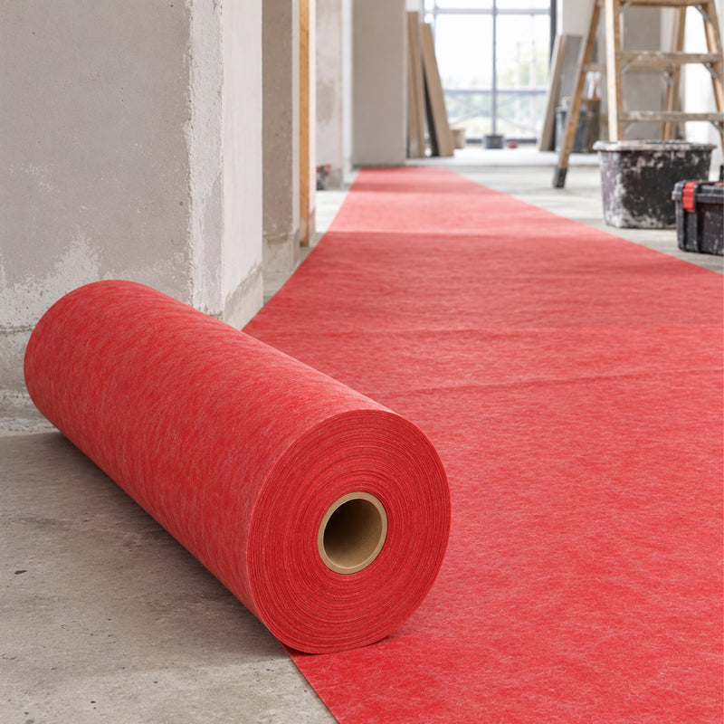 Abdeckvlies Rot selbsthaftend | 25 x 1 m | 160 g/m² | wasserabweisend | stossdämpfend