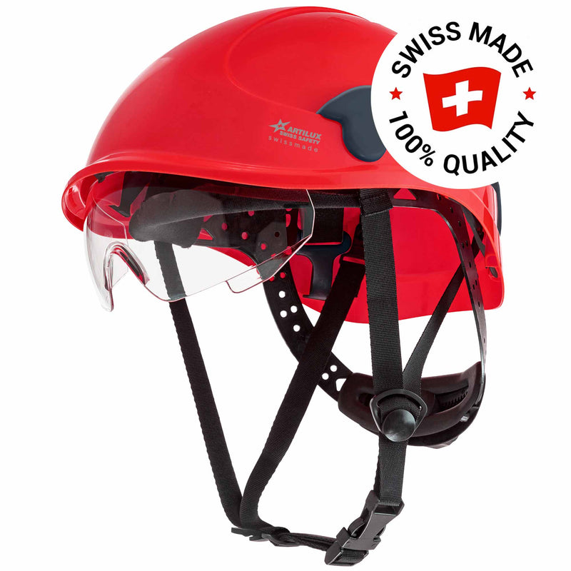 Schutzhelm ARTITOP SH510 | Polycarbonat | elektrisch isolierend | Schutzbrille | 4-Punkt-Kinnband | ROTO-System | belüftet | Swiss Made | ARTILUX