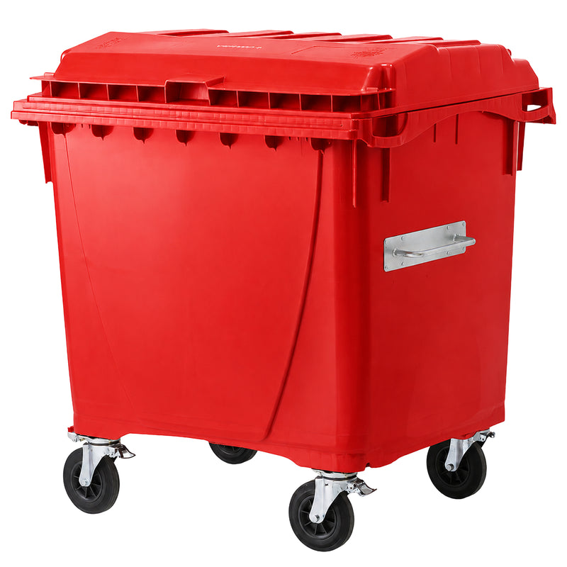 Kunststoffcontainer 1100 Liter | bis 440 kg | UV-beständig | Vollgummireifen | mit 2 Bremsen | VERWO