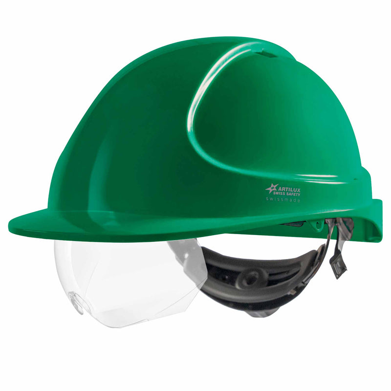 Schutzhelm ARTITOP SH300 | Polycarbonat | Schutzbrille | 2-Punkt-Kinnband | Schirm | ROTO-System | belüftet | Swiss Made | ARTILUX