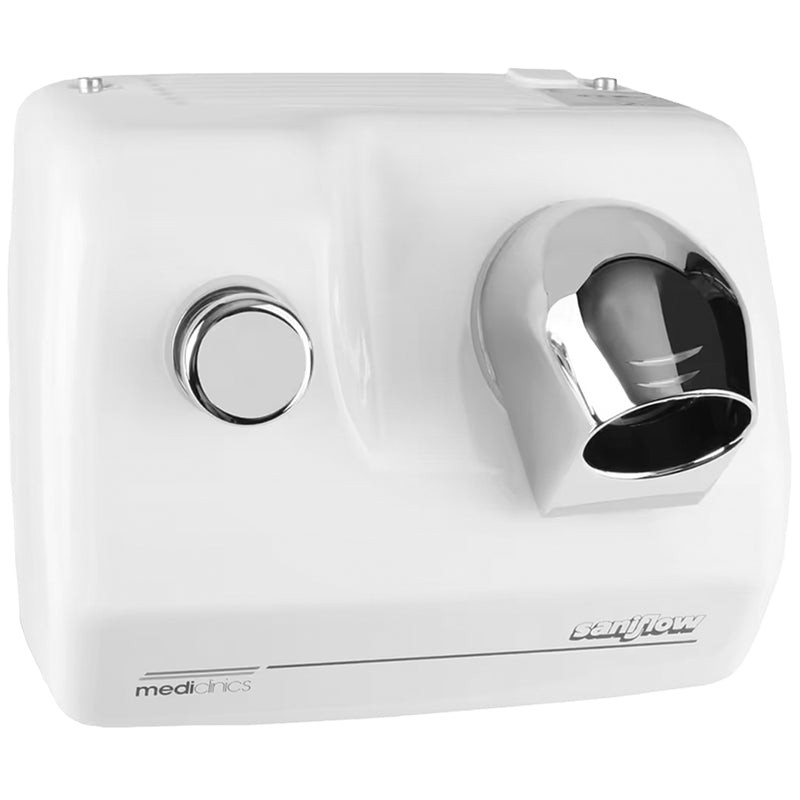 Haartrockner Manuell | Edelstahl | 360°-Drehdüse | vandalismussicher | Mediclinics Saniflow SC0088