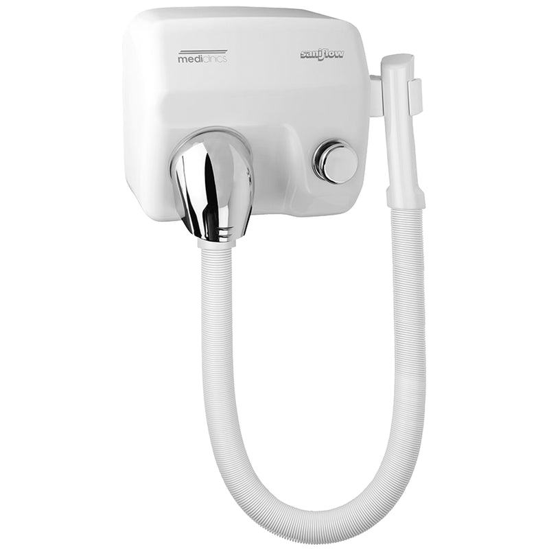 Haartrockner Manuell | Edelstahl | flexibler Schlauch | vandalismussicher | Mediclinics Saniflow SC1088HT