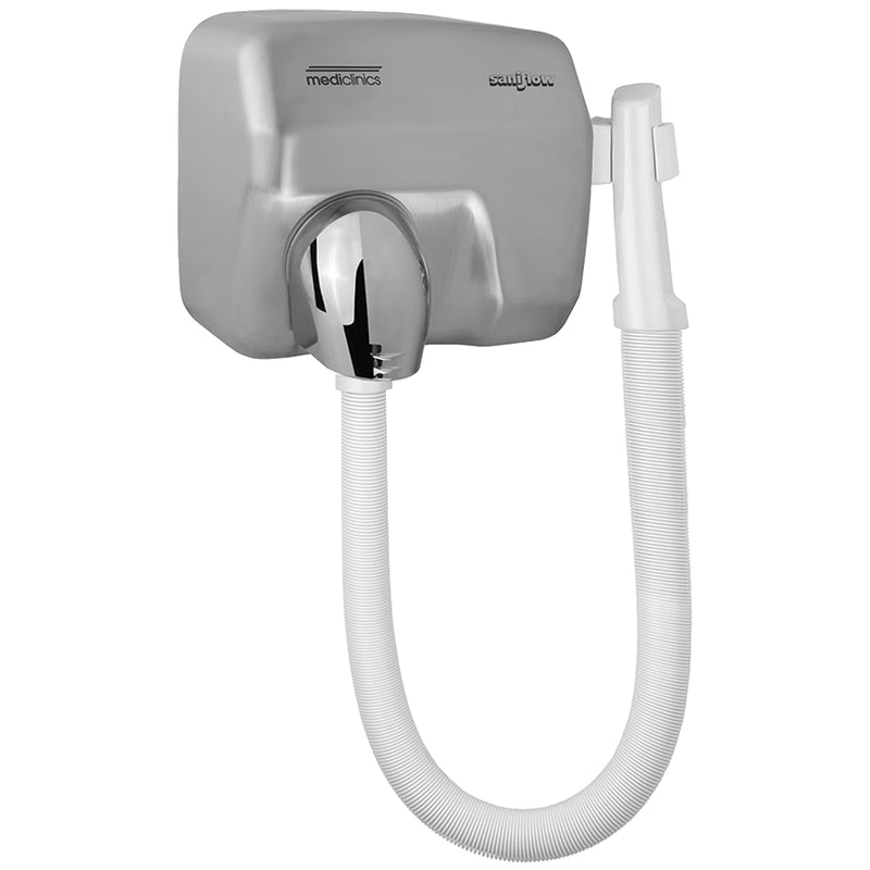 Haartrockner Manuell | Edelstahl | flexibler Schlauch | vandalismussicher | Mediclinics Saniflow SC1088HT