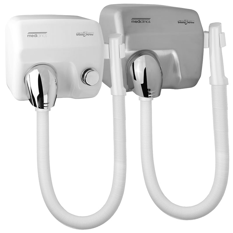 Haartrockner Manuell | Edelstahl | flexibler Schlauch | vandalismussicher | Mediclinics Saniflow SC1088HT