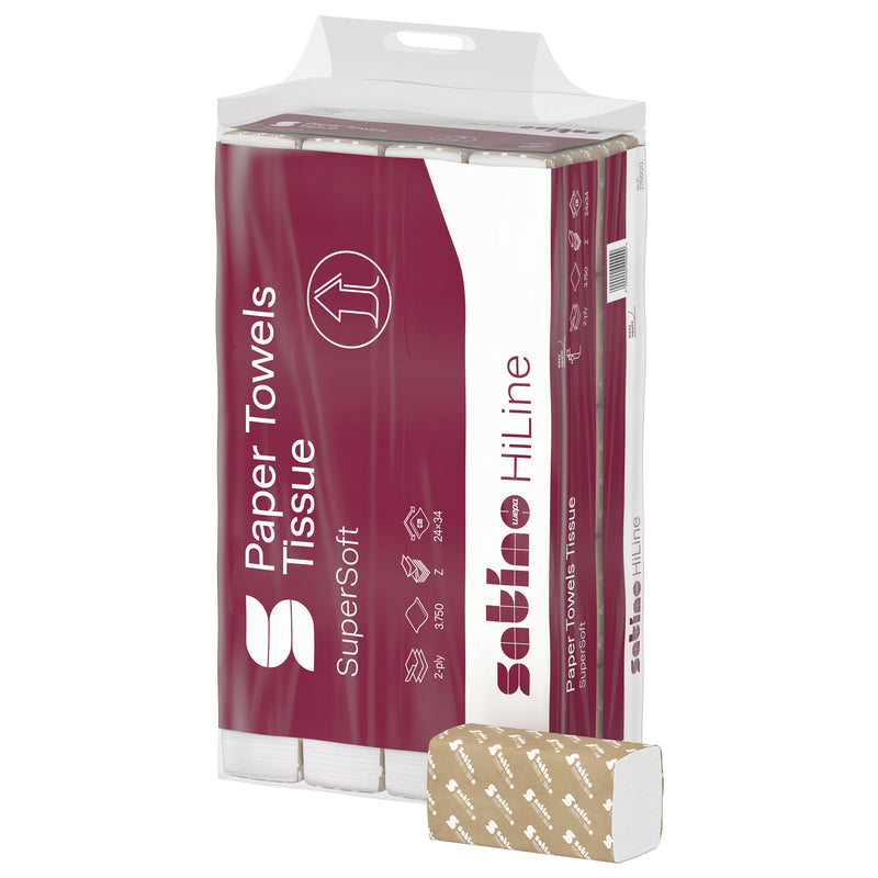 Papierhandtücher W-Falz | 2-lagig | 100% Zellstoff | EU Ecolabel & FSC | Satino HiLine 276600