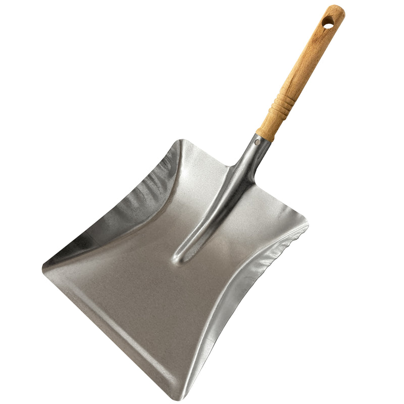 Metallschaufel für Handwischer | 21 x 23 cm | verzinkt | Buchenholzstiel mit Aufhängeloch