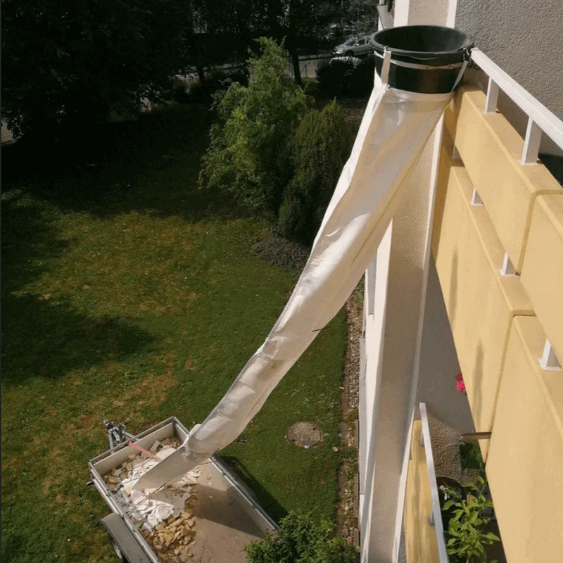 Schuttrutsche PP-Gewebe | 3 m Einheiten | inkl. Trichter | Ø 50 cm | wasserfest | UV-beständig | faltbar