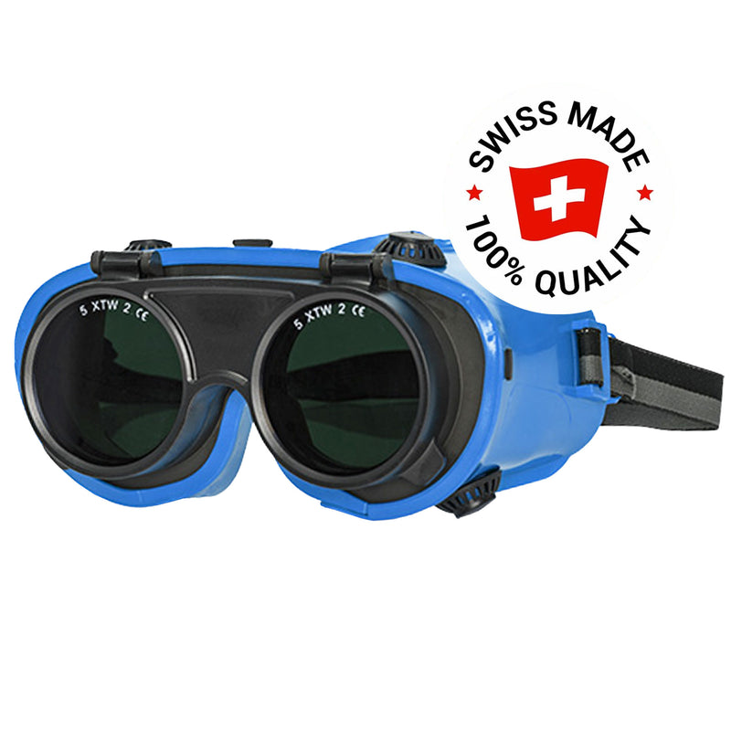 Schweisserbrille 600 | Stufe 5 | Aufklappbare Korbbrille | Polycarbonat & PVC | PU-Schaum | ARTILUX ARTISPEC®