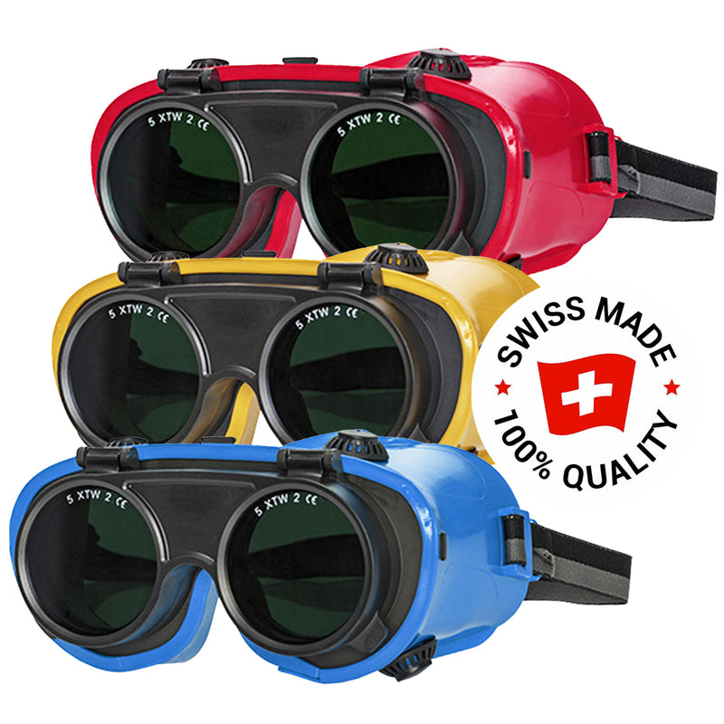 Schweisserbrille 600 | Stufe 5 | Aufklappbare Korbbrille | Polycarbonat & PVC | PU-Schaum | ARTILUX ARTISPEC®