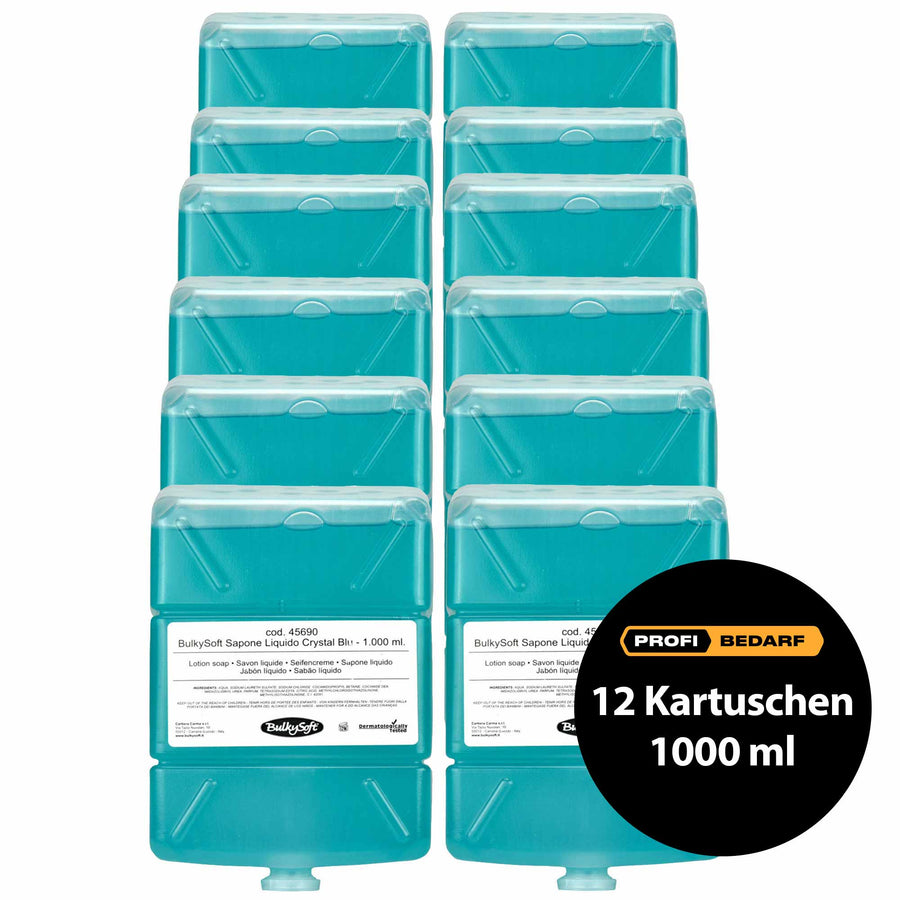 Flüssigseife Crystal Blue | 1000 ml | pH neutral | Kartusche | BulkySoft®