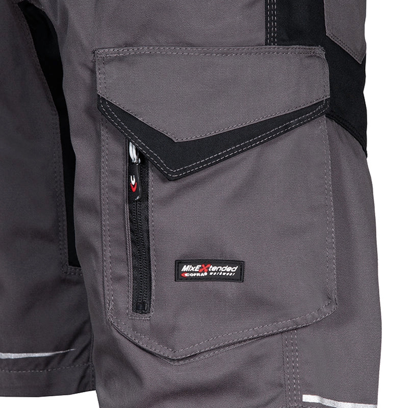 Arbeitsshorts SERIFO | 245 g/m² | ergonomisch | Stretch-Einsätze | Zollstocktasche & Hammerschlaufe | Cofra
