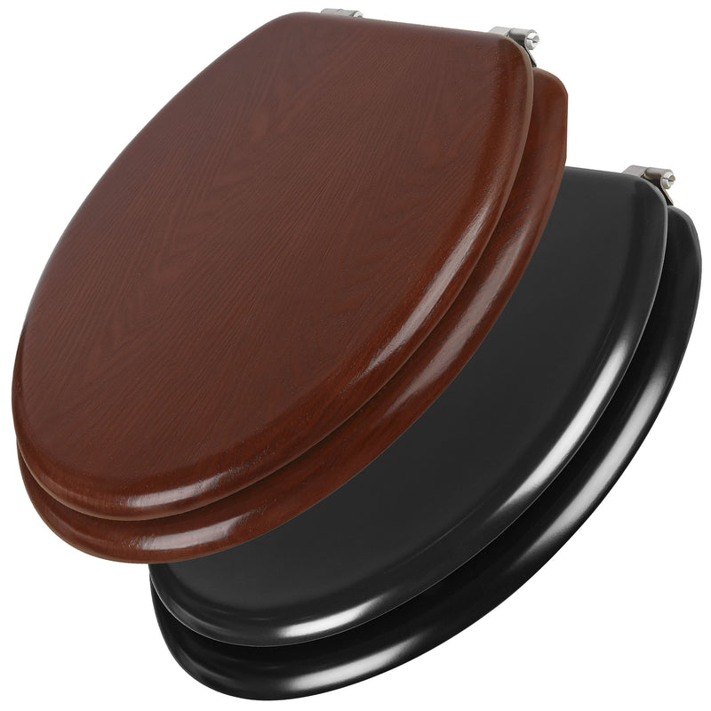 Toilettensitz mit Holzdeckel | Soft-Close-Mechanismus | Mediclinics TP0140