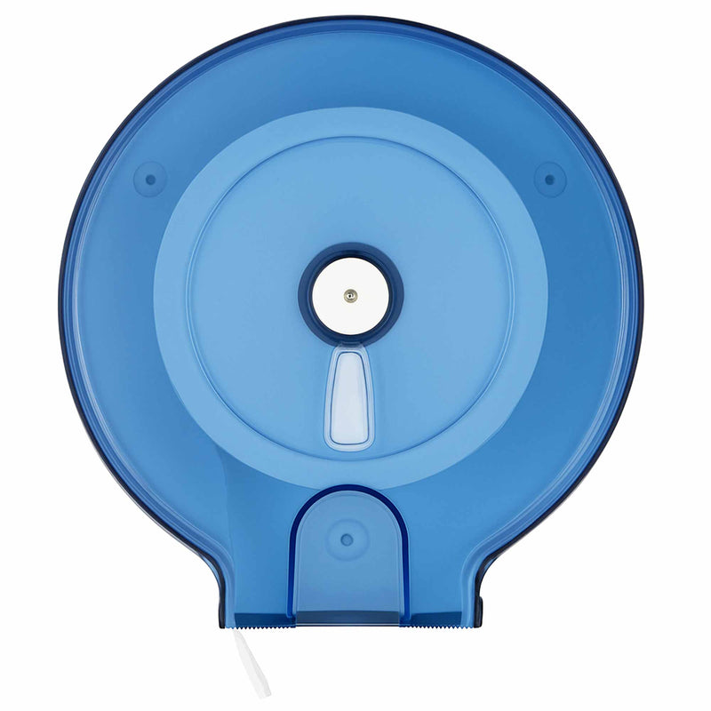Jumbo Toilettenpapierspender | ABS Kunststoff Weiss & Blau | 370 mm | abschliessbar