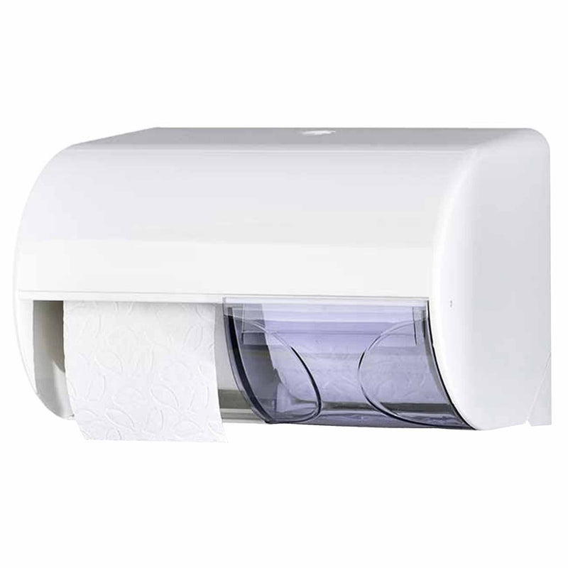 Toilettenpapierspender für 2 Rollen | ABS Kunststoff Weiss | abschliessbar